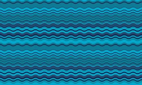 Serene blue wavy stripes pattern.  Perfect for website backgrounds, textile d Stock Illustration