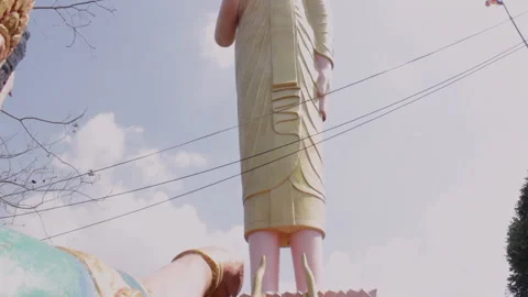 Serene Buddha Statue Inside a Traditional Cambodian Temple Stock-Footage 333705649