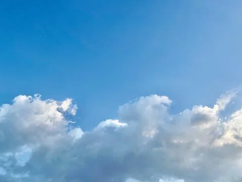 Serene Cloud Sky Background with Soft, Fluffy Clouds and Blue Sky Wallpaper Stock Photos