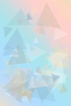 A serene composition of translucent triangles in blue, sky, and blush tones.. Stock Illustration