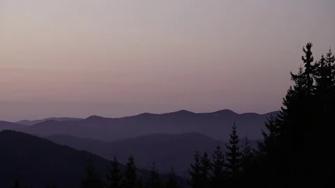 Serene Dawn in the Mountains Timelapse 4K Stock Footage 76554364