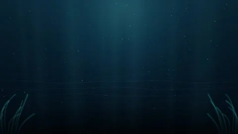 A serene deep ocean scene featuring a dark blue underwater background with .. Stock Footage 346723386