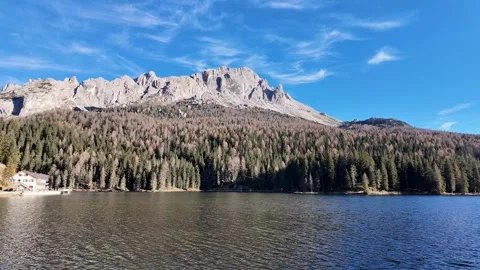 Serene Dolomite Alps Reflection Stock Footage 292156784