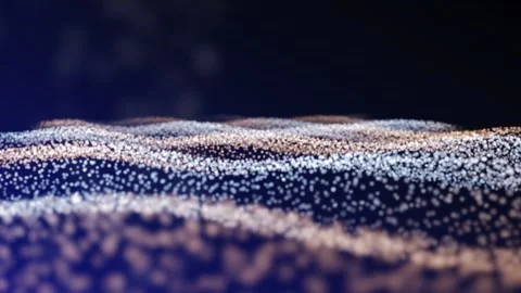 A serene, ethereal dance of shimmering particles in a velvety blue background Stock Footage 340535043