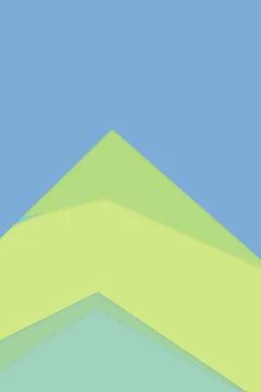 A serene geometric landscape of overlapping triangular peaks in soft blue a.. Stock Illustration