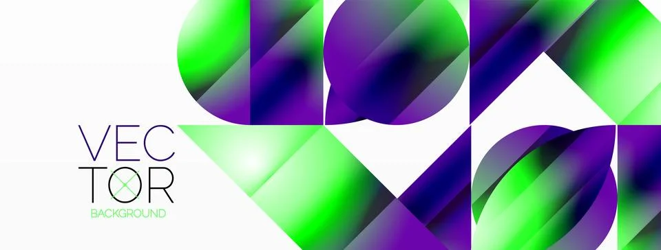 Serene gradient template. Circles and triangles mingle in minimalist perfection Stock Illustration