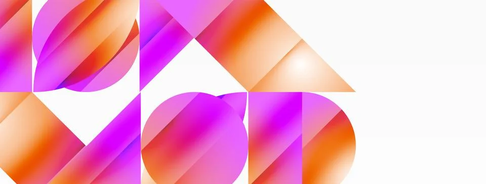 Serene gradient template. Circles and triangles mingle in minimalist perfection Stock Illustration