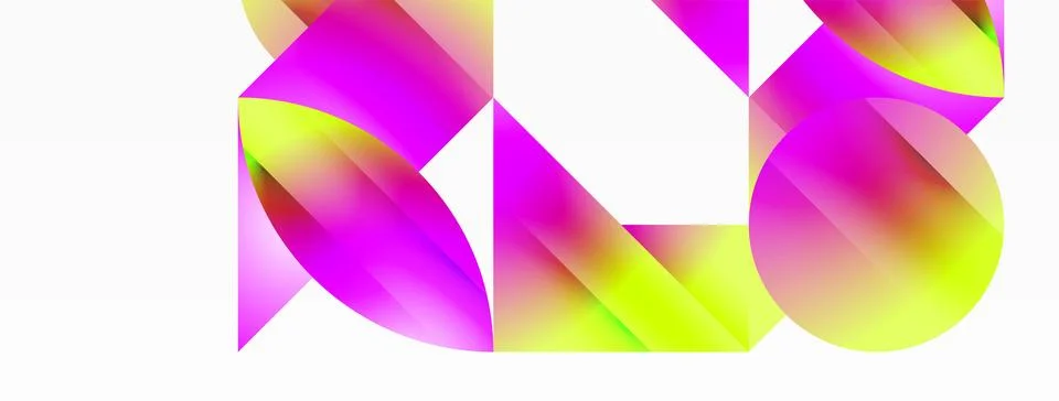 Serene gradient template. Circles and triangles mingle in minimalist perfection Stock Illustration