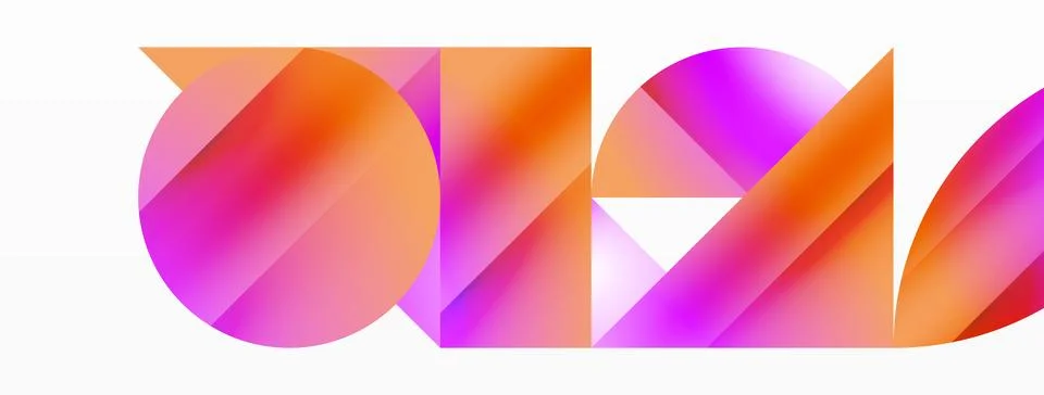 Serene gradient template. Circles and triangles mingle in minimalist perfection Stock Illustration