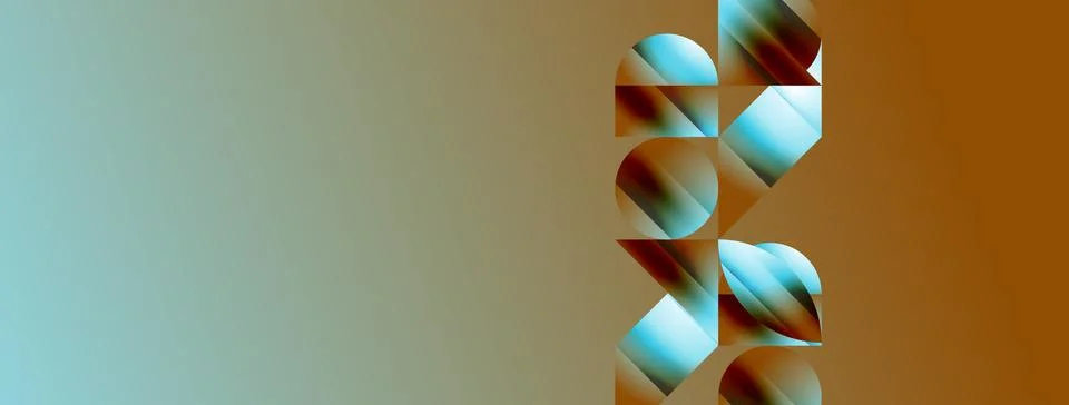 Serene gradient template. Circles and triangles mingle in minimalist perfection Stock Illustration