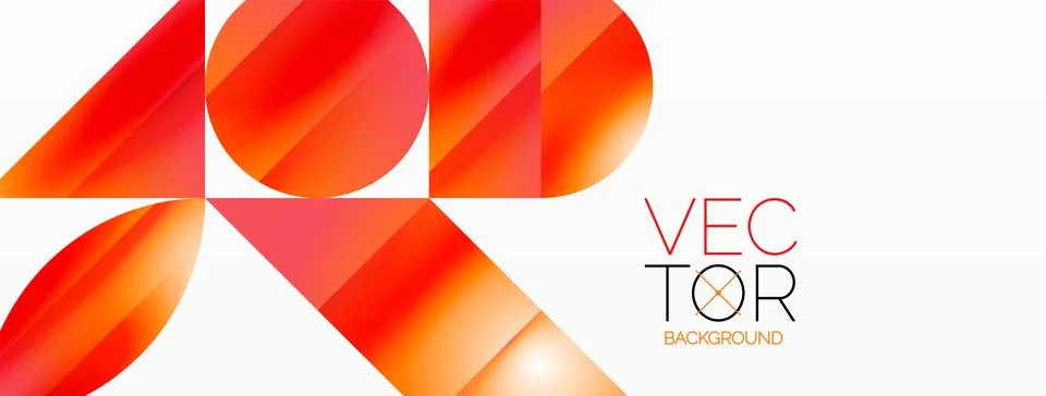 Serene gradient template. Circles and triangles mingle in minimalist perfection Illustrazione stock