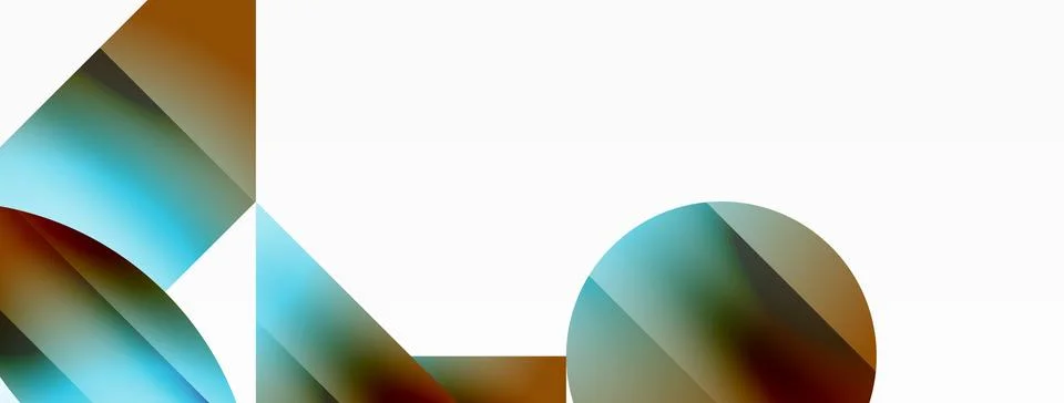 Serene gradient template. Circles and triangles mingle in minimalist perfection Stock Illustration