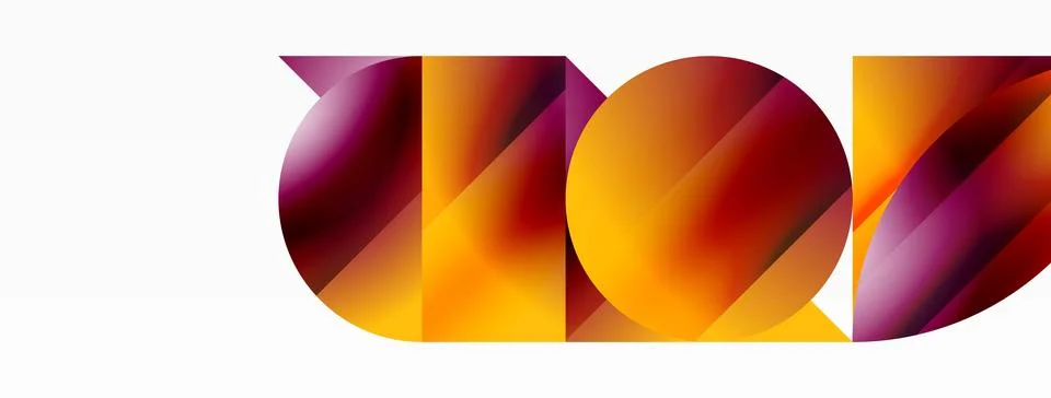 Serene gradient template. Circles and triangles mingle in minimalist perfection Stock Illustration