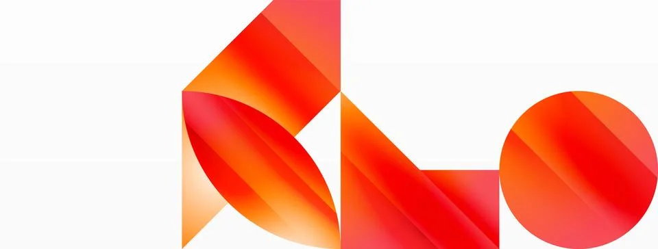 Serene gradient template. Circles and triangles mingle in minimalist perfection Stock Illustration