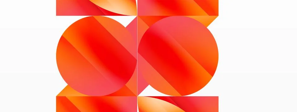 Serene gradient template. Circles and triangles mingle in minimalist perfection Illustrazione stock