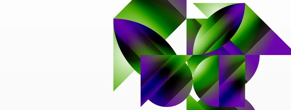 Serene gradient template. Circles and triangles mingle in minimalist perfection Stock Illustration