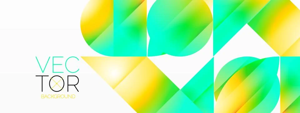 Serene gradient template. Circles and triangles mingle in minimalist perfection Illustrazione stock