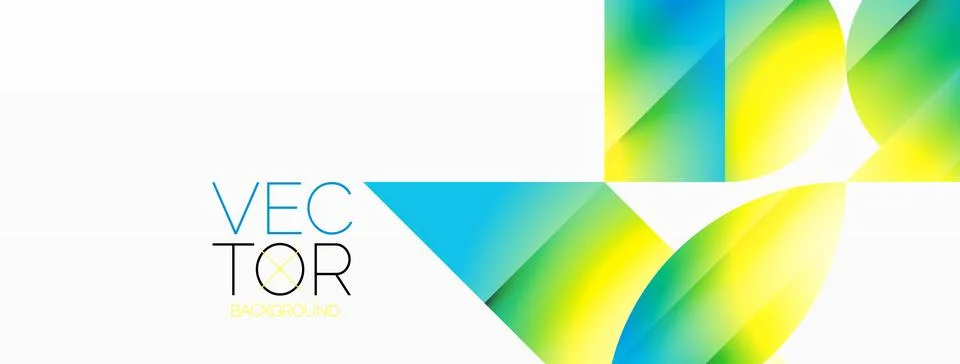 Serene gradient template. Circles and triangles mingle in minimalist perfection Stock Illustration