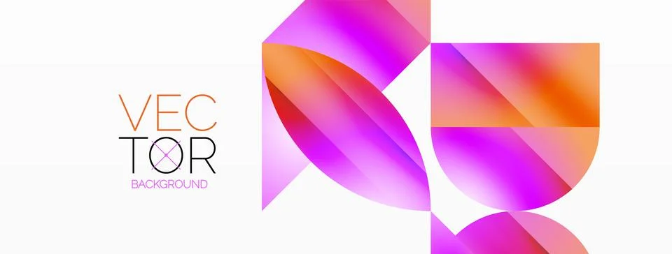 Serene gradient template. Circles and triangles mingle in minimalist perfection Stock Illustration