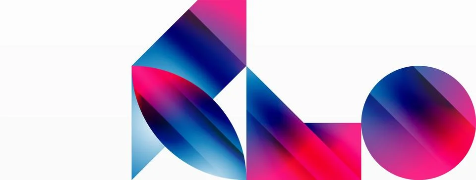 Serene gradient template. Circles and triangles mingle in minimalist perfection Stock Illustration