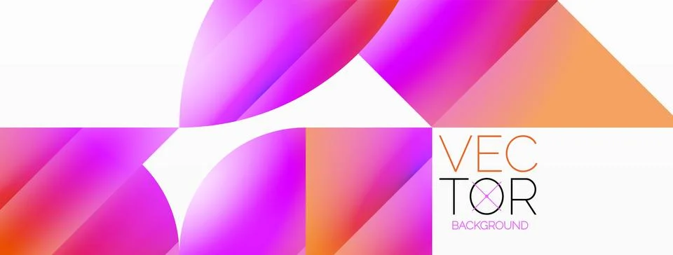 Serene gradient template. Circles and triangles mingle in minimalist perfection Stock Illustration