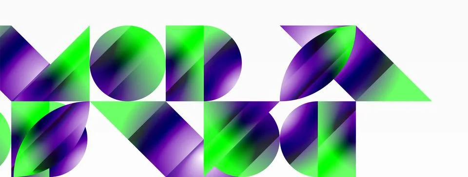 Serene gradient template. Circles and triangles mingle in minimalist perfection Stock Illustration