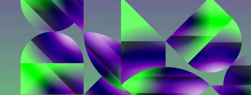 Serene gradient template. Circles and triangles mingle in minimalist perfection Stock Illustration