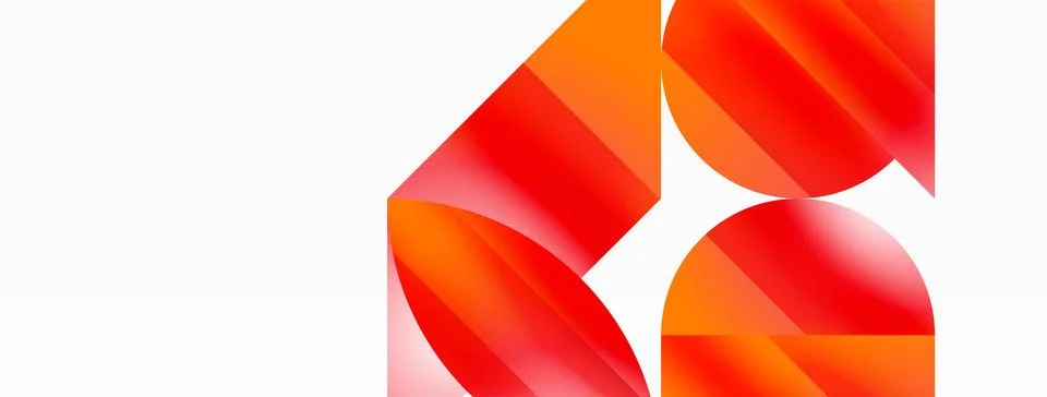 Serene gradient template. Circles and triangles mingle in minimalist perfection Illustrazione stock
