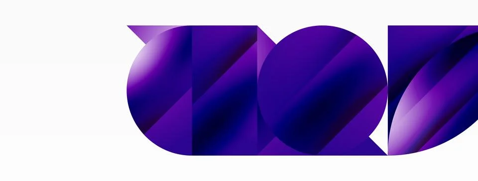 Serene gradient template. Circles and triangles mingle in minimalist perfection Illustrazione stock