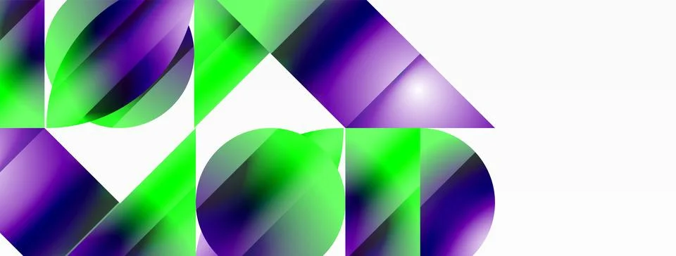 Serene gradient template. Circles and triangles mingle in minimalist perfection Stock Illustration
