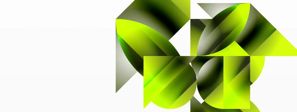 Serene gradient template. Circles and triangles mingle in minimalist perfection Stock Illustration