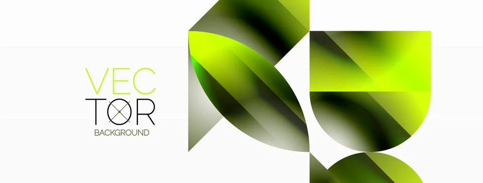 Serene gradient template. Circles and triangles mingle in minimalist perfection Stock Illustration