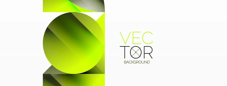 Serene gradient template. Circles and triangles mingle in minimalist perfection Stock Illustration