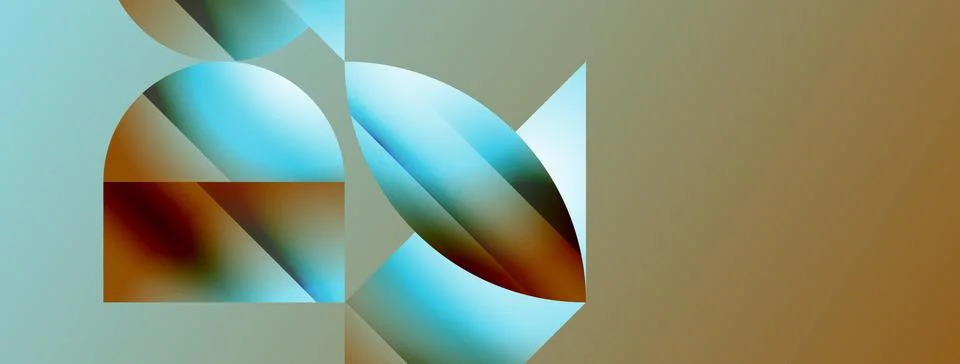 Serene gradient template. Circles and triangles mingle in minimalist perfection Stock Illustration