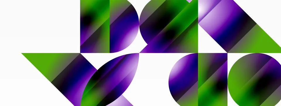 Serene gradient template. Circles and triangles mingle in minimalist perfection Stock Illustration