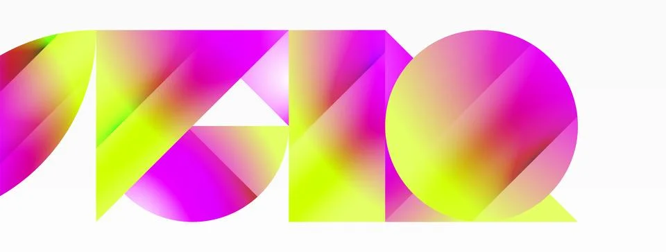 Serene gradient template. Circles and triangles mingle in minimalist perfection Stock Illustration