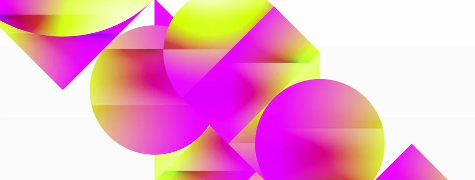 Serene gradient template. Circles and triangles mingle in minimalist perfection Stock Illustration