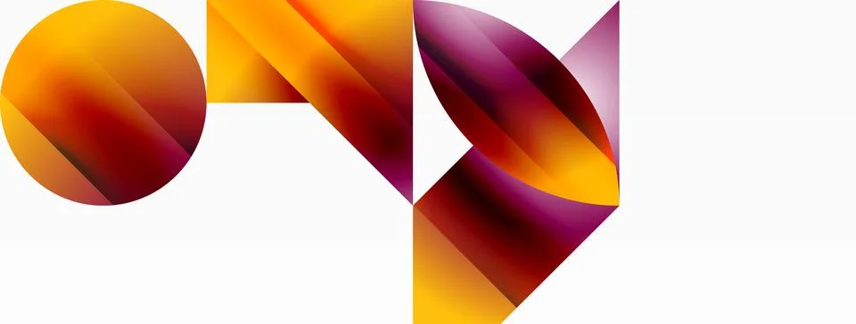 Serene gradient template. Circles and triangles mingle in minimalist perfection Stock Illustration