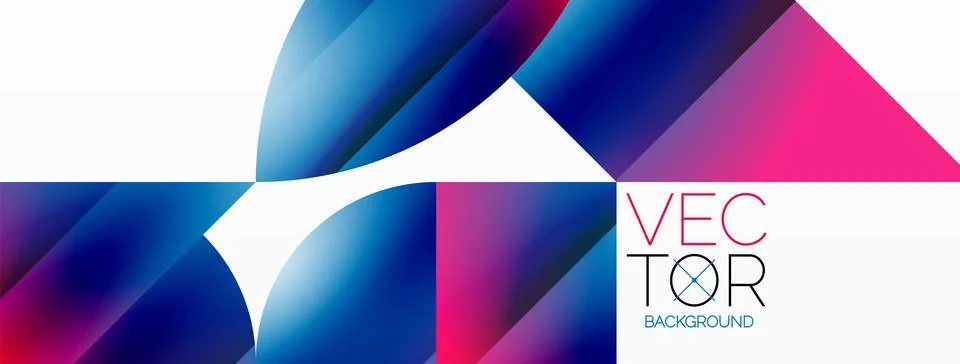 Serene gradient template. Circles and triangles mingle in minimalist perfection Stock Illustration