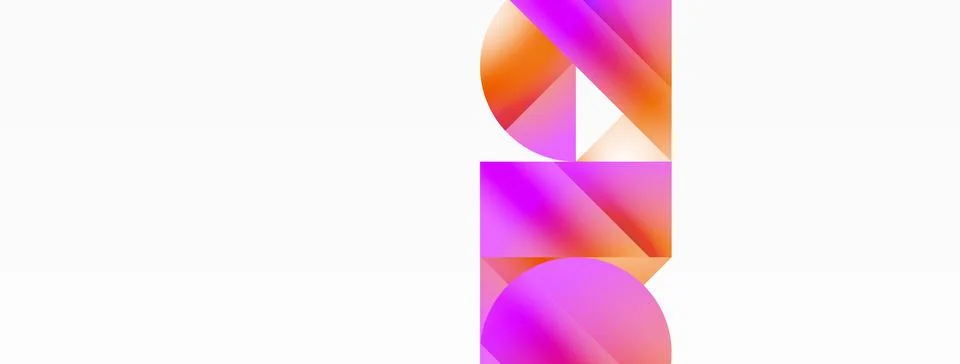 Serene gradient template. Circles and triangles mingle in minimalist perfection Stock Illustration