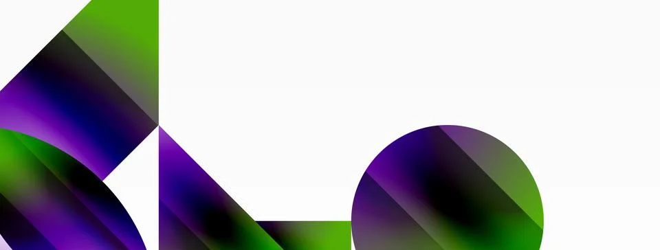 Serene gradient template. Circles and triangles mingle in minimalist perfection Stock Illustration