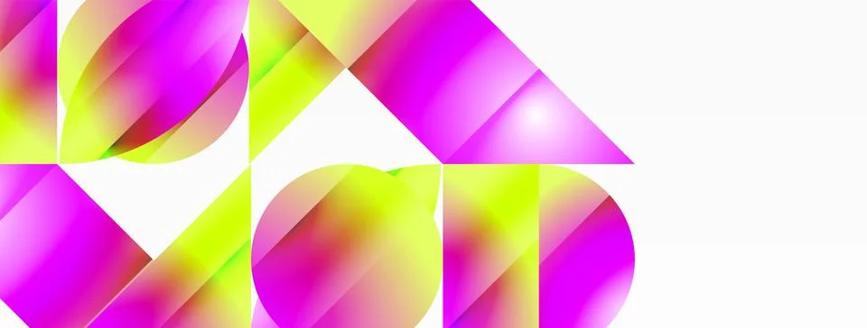 Serene gradient template. Circles and triangles mingle in minimalist perfection Stock Illustration