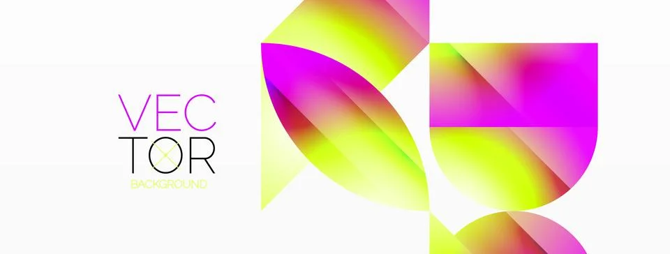 Serene gradient template. Circles and triangles mingle in minimalist perfection Illustrazione stock