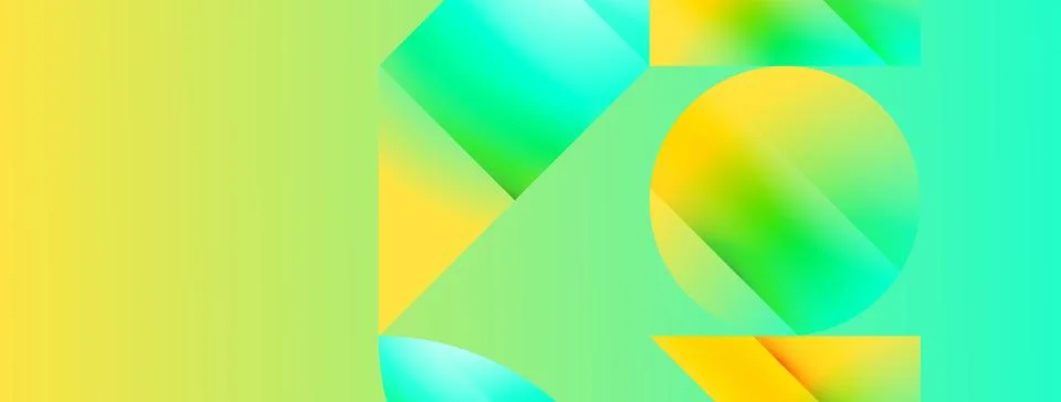 Serene gradient template. Circles and triangles mingle in minimalist perfection Stock Illustration