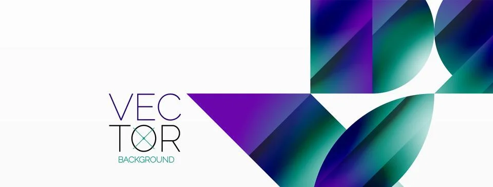 Serene gradient template. Circles and triangles mingle in minimalist perfection Stock Illustration