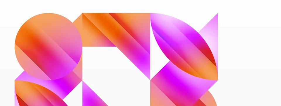 Serene gradient template. Circles and triangles mingle in minimalist perfection Stock Illustration