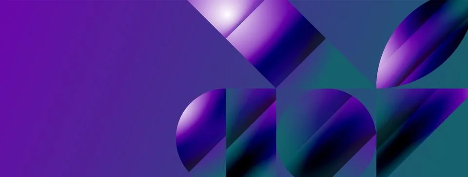 Serene gradient template. Circles and triangles mingle in minimalist perfection Stock Illustration