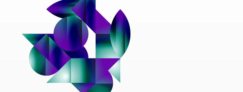 Serene gradient template. Circles and triangles mingle in minimalist perfection Stock Illustration