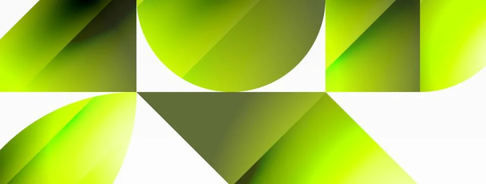 Serene gradient template. Circles and triangles mingle in minimalist perfection Illustrazione stock