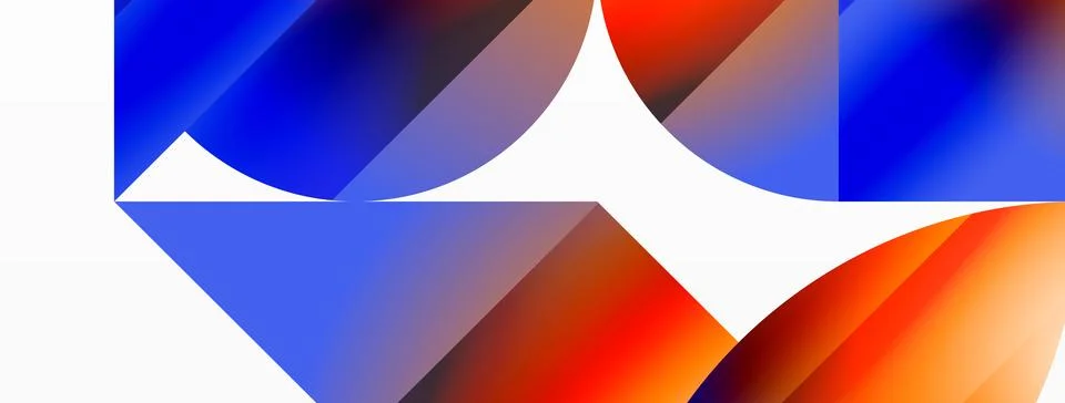 Serene gradient template. Circles and triangles mingle in minimalist perfection Stock Illustration